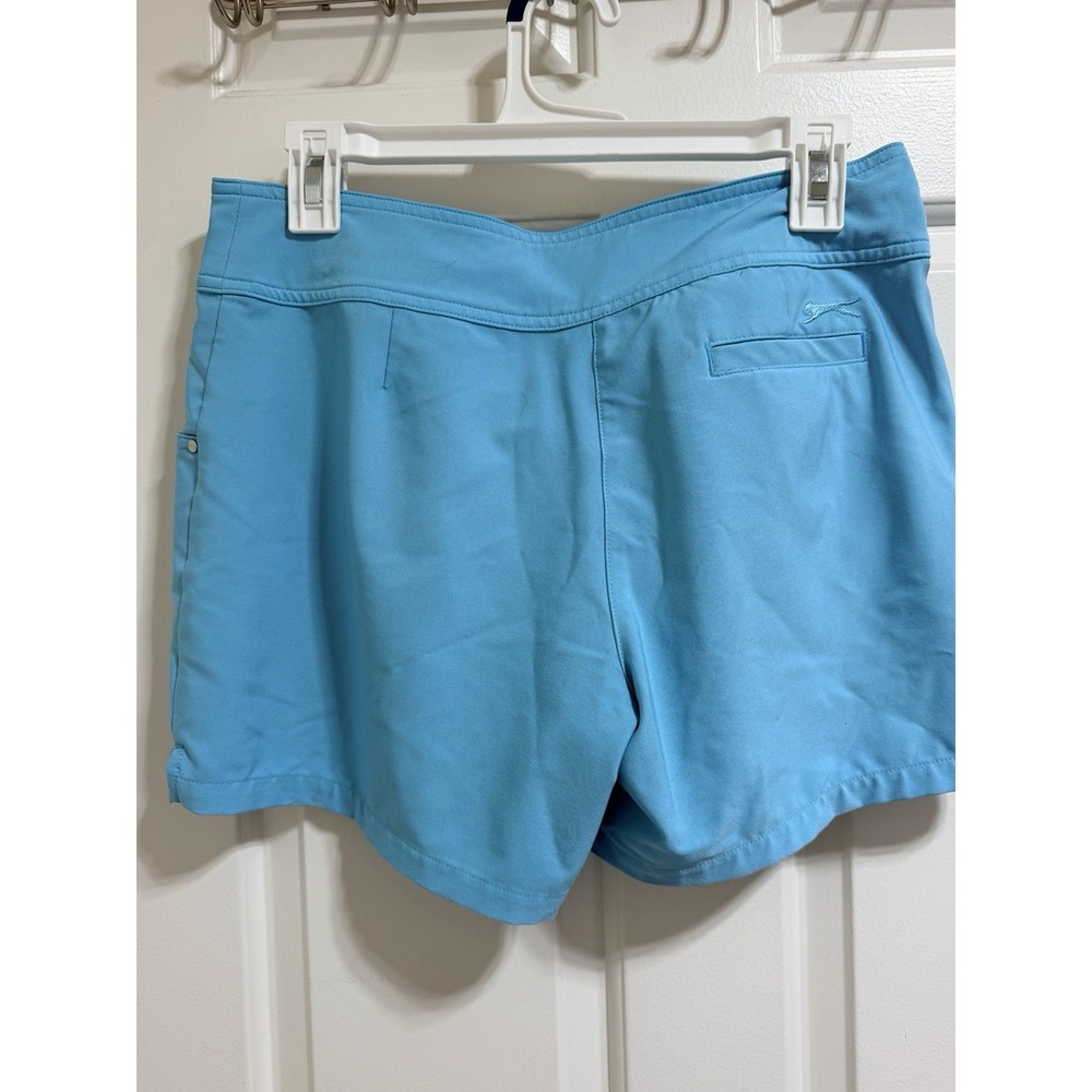 Slazenger Golf Shorts Womens 4 Blue Turquoise Chino Hydro-Dri Moisture Wicking - Picture 2 of 6